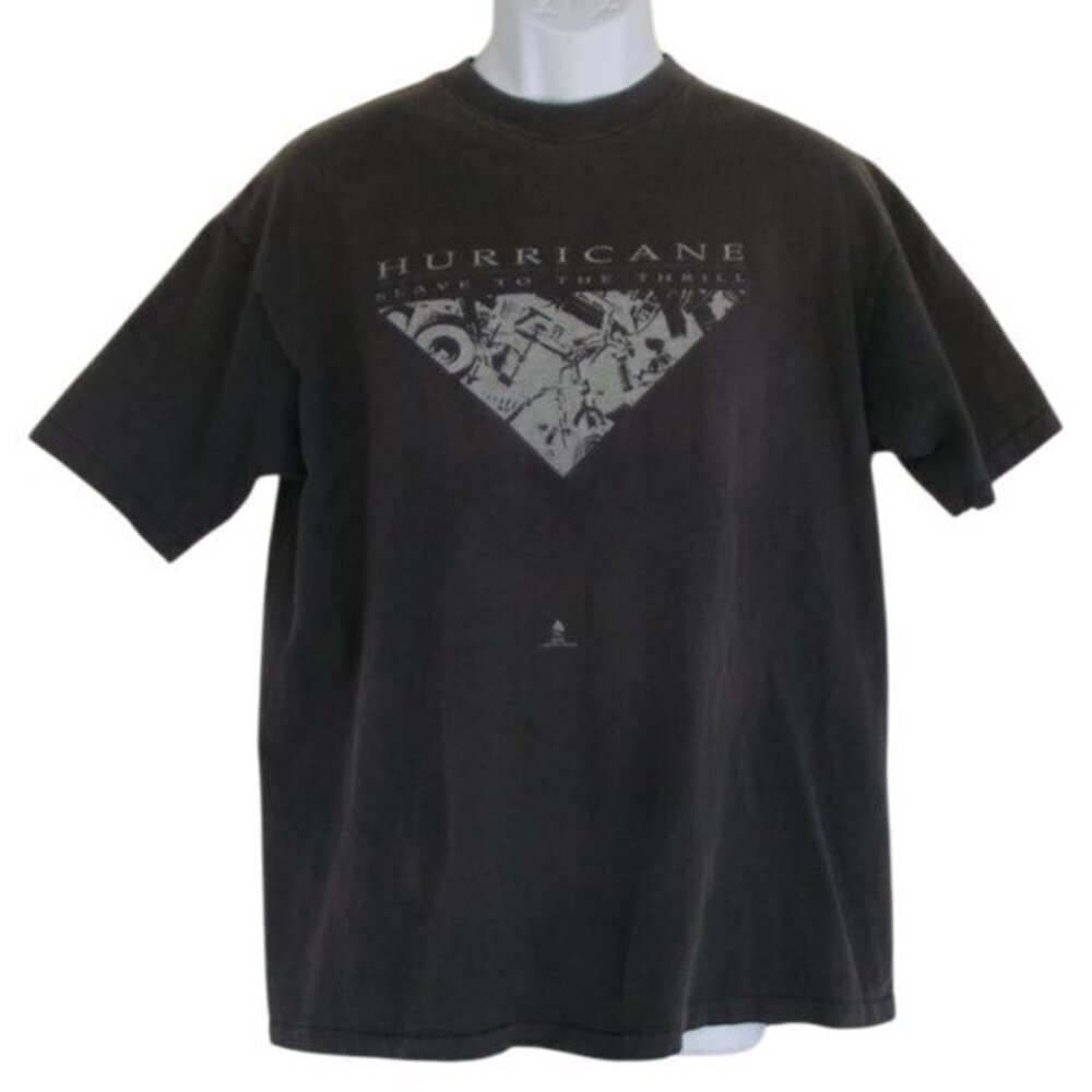 HURRICANE Slave to the Thrill Tshirt, L/XL, Enigma, Faded Black, 1990, VINTAGE